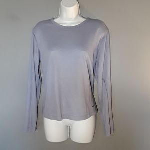 Patagonia blue micro stripe capilene, L